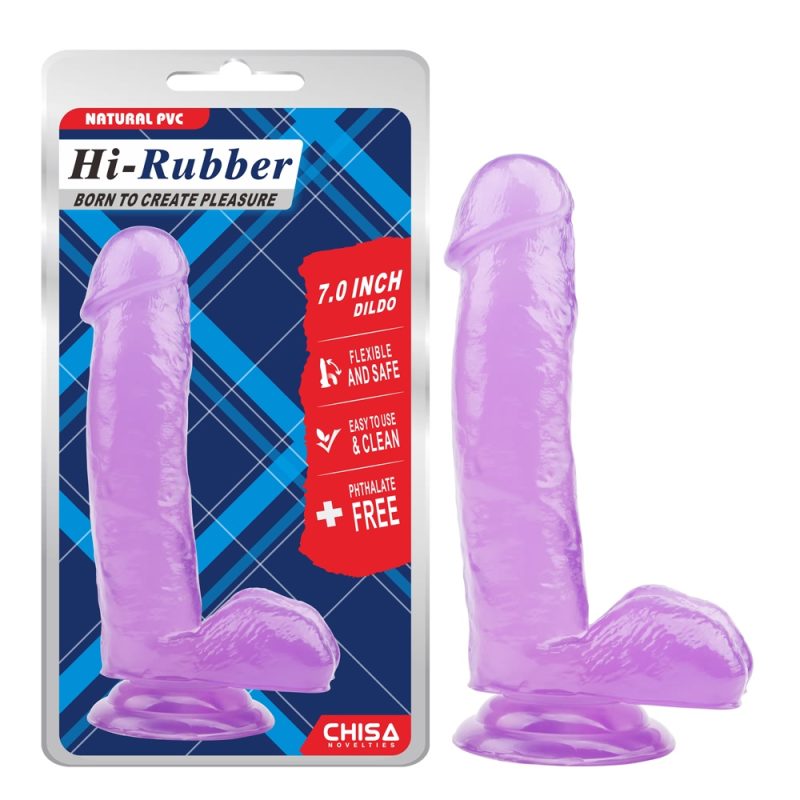 Dildo Hi Rubber Morado 16 cm