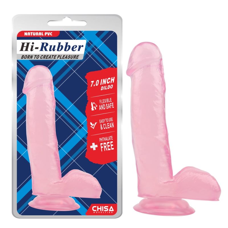 Dildo Hi Rubber Rosado 16 cm