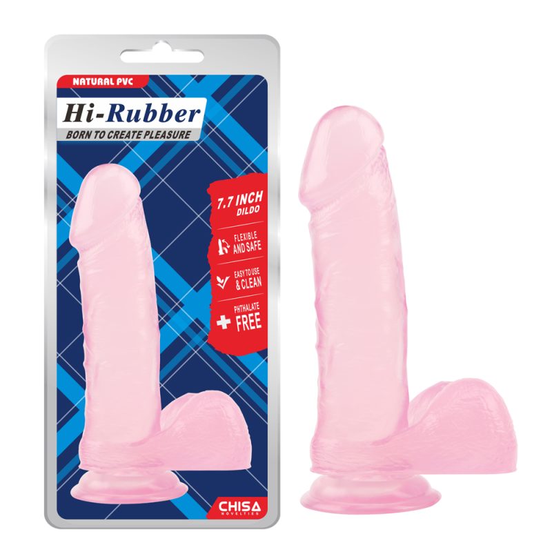 Dildo Hi Rubber Rosado 19 cm