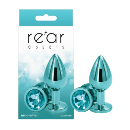 Plug Anal Tipo Joya Círculo Mediano Turquesa Rear Assets