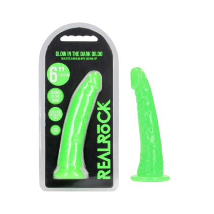 Dildo RealRock Verde Brilla en la Oscuridad 16cms