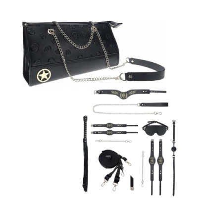 Kit Fetichista Ouch! 10 piezas, incluye Bolso de Mano