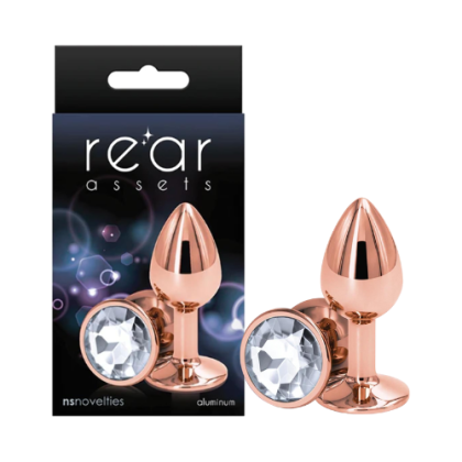 Plug Anal Tipo Joya Círculo Transparente Pequeño Rose Gold Rear Assets