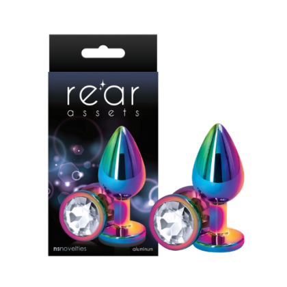 Plug Anal Tipo Joya Círculo Transparente Mediano Multicolor Rear Assets