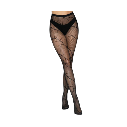 Medias Pantys Negras con Estrías