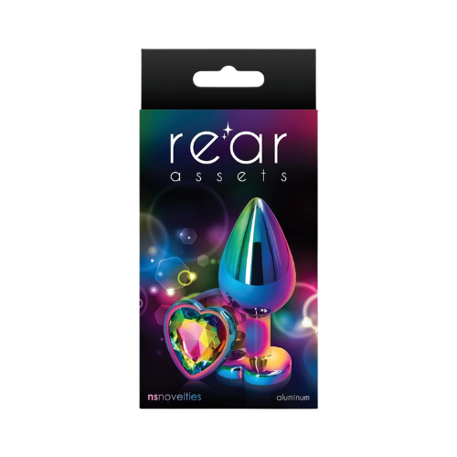 Plug Anal Tipo Joya Corazón Multicolor Mediano Rear Assets